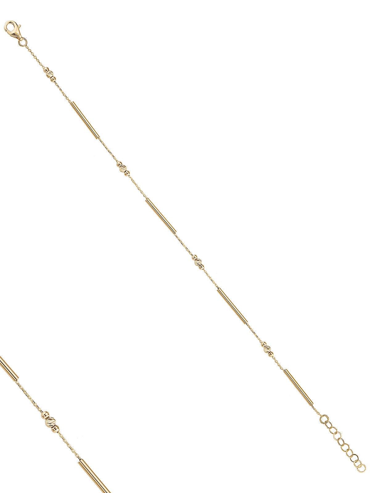 Triple Bar & Dorika Bead Bracelet in 14K Gold by Elef Jewelry