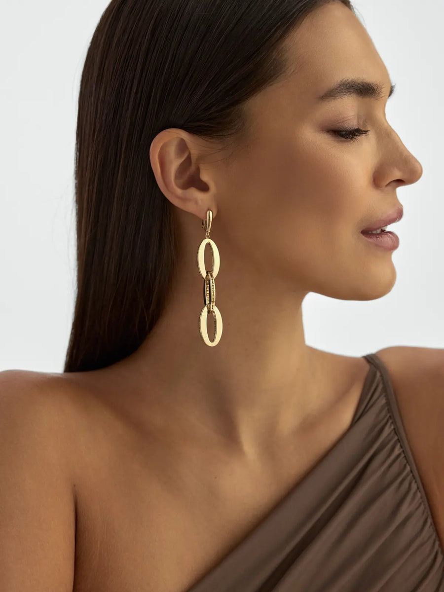 Triple Oval Hoop Earrings in 14K Gold