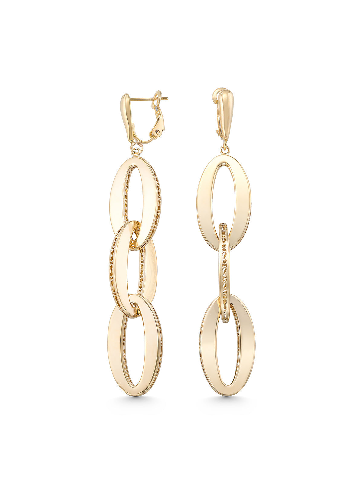 Triple Oval Hoop Earrings in 14K Gold by Elef Jewelry