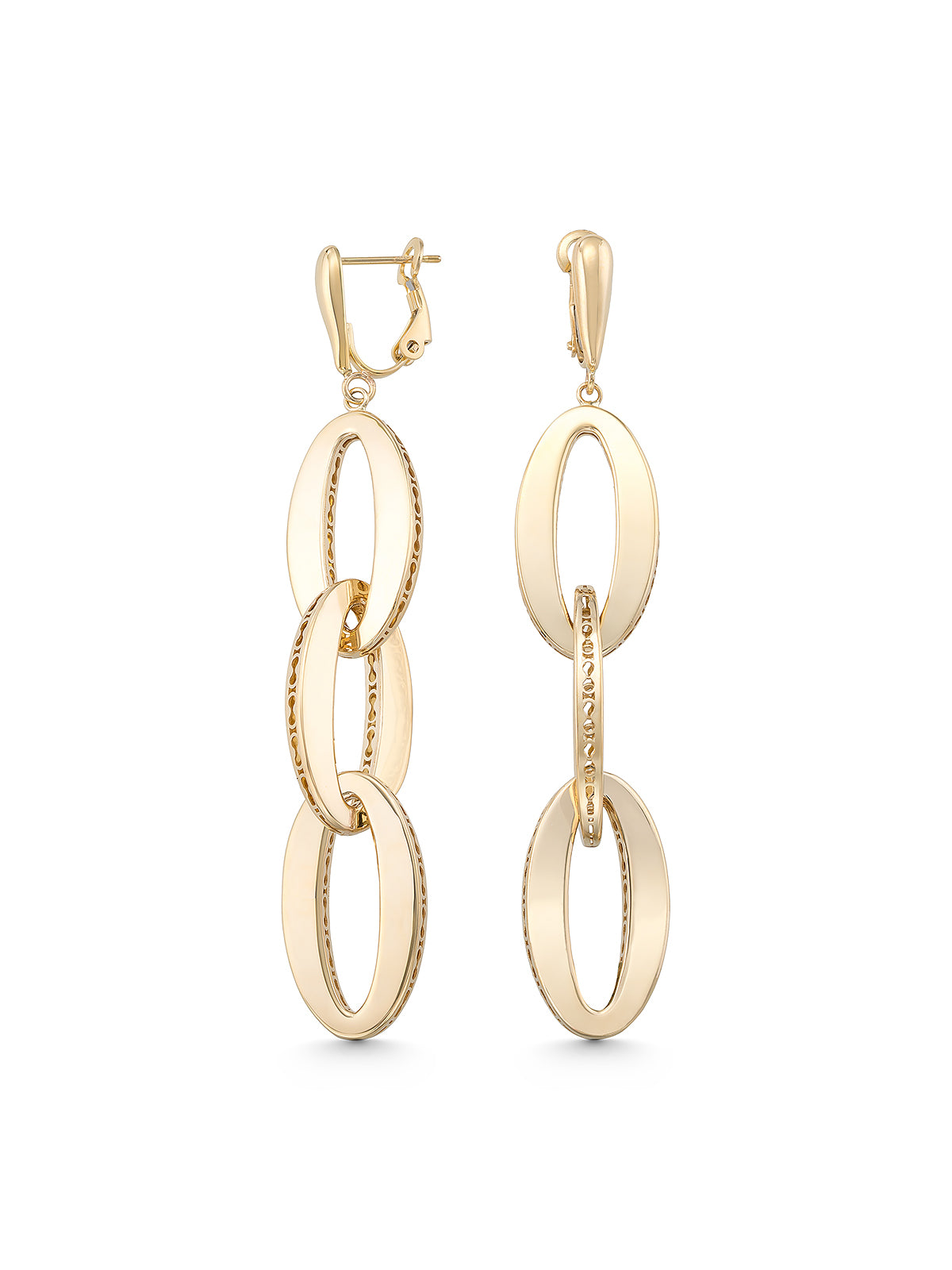 Triple Oval Hoop Earrings in 14K Gold by Elef Jewelry