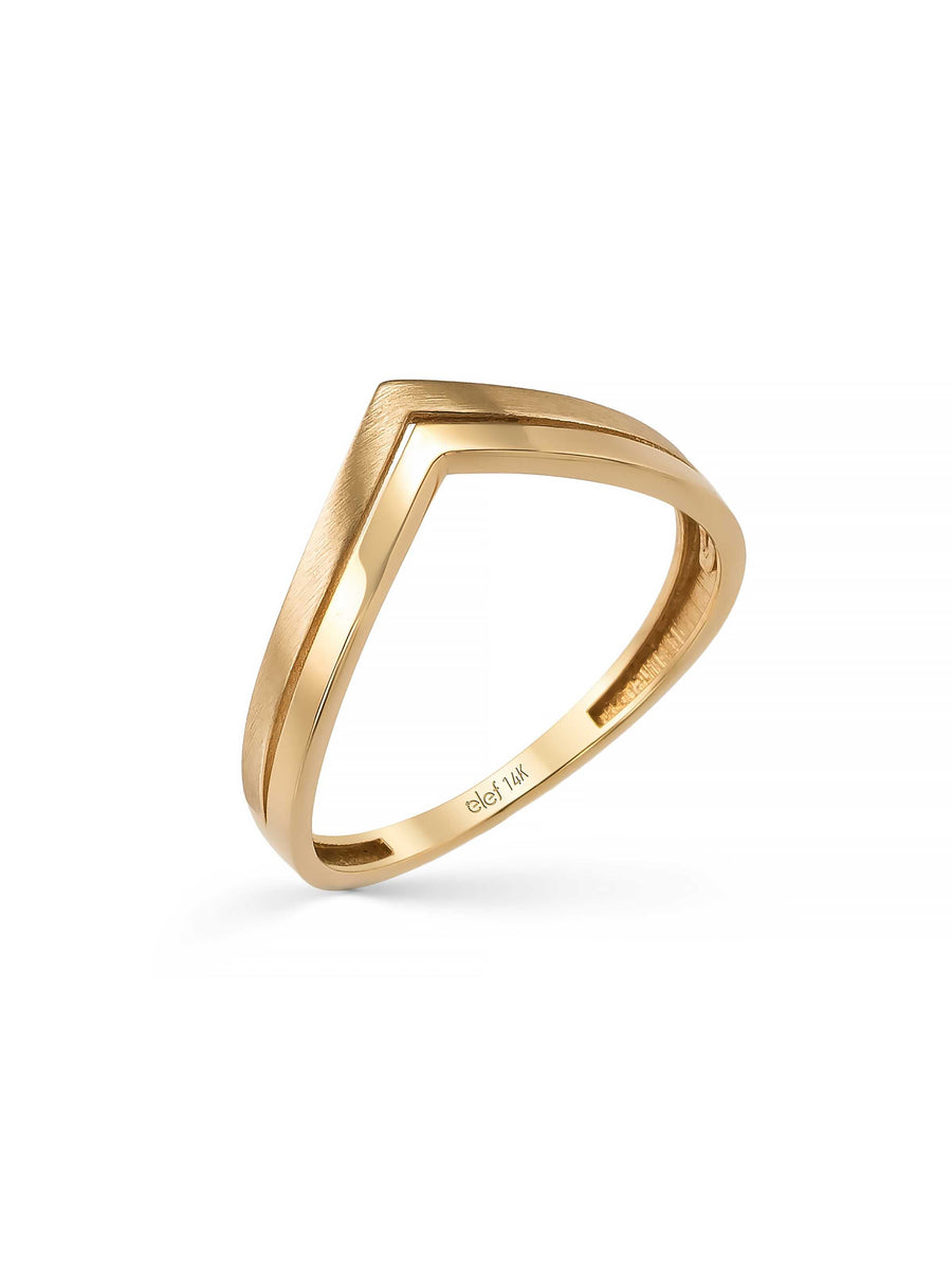 V-Shaped Minimal Ring in 14K Gold