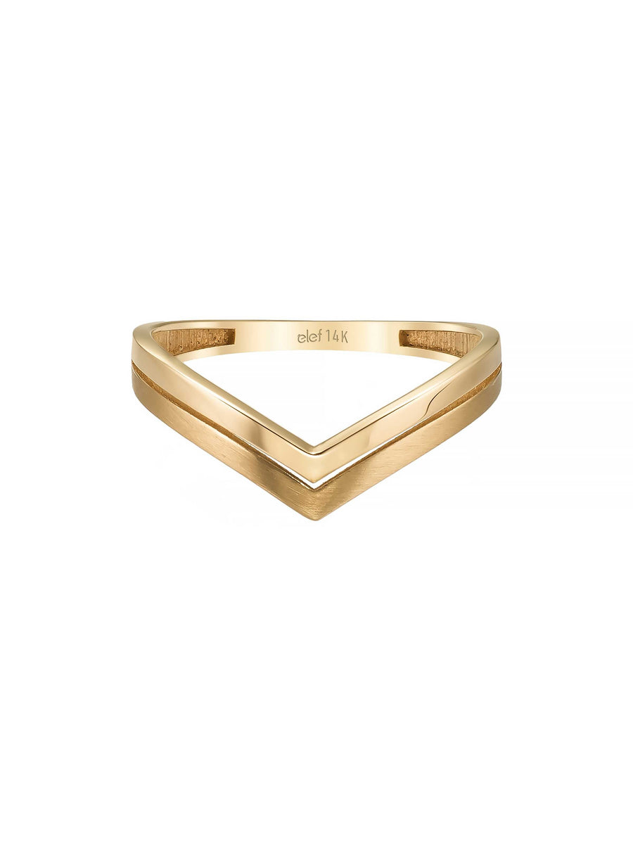 V-Shaped Minimal Ring in 14K Gold