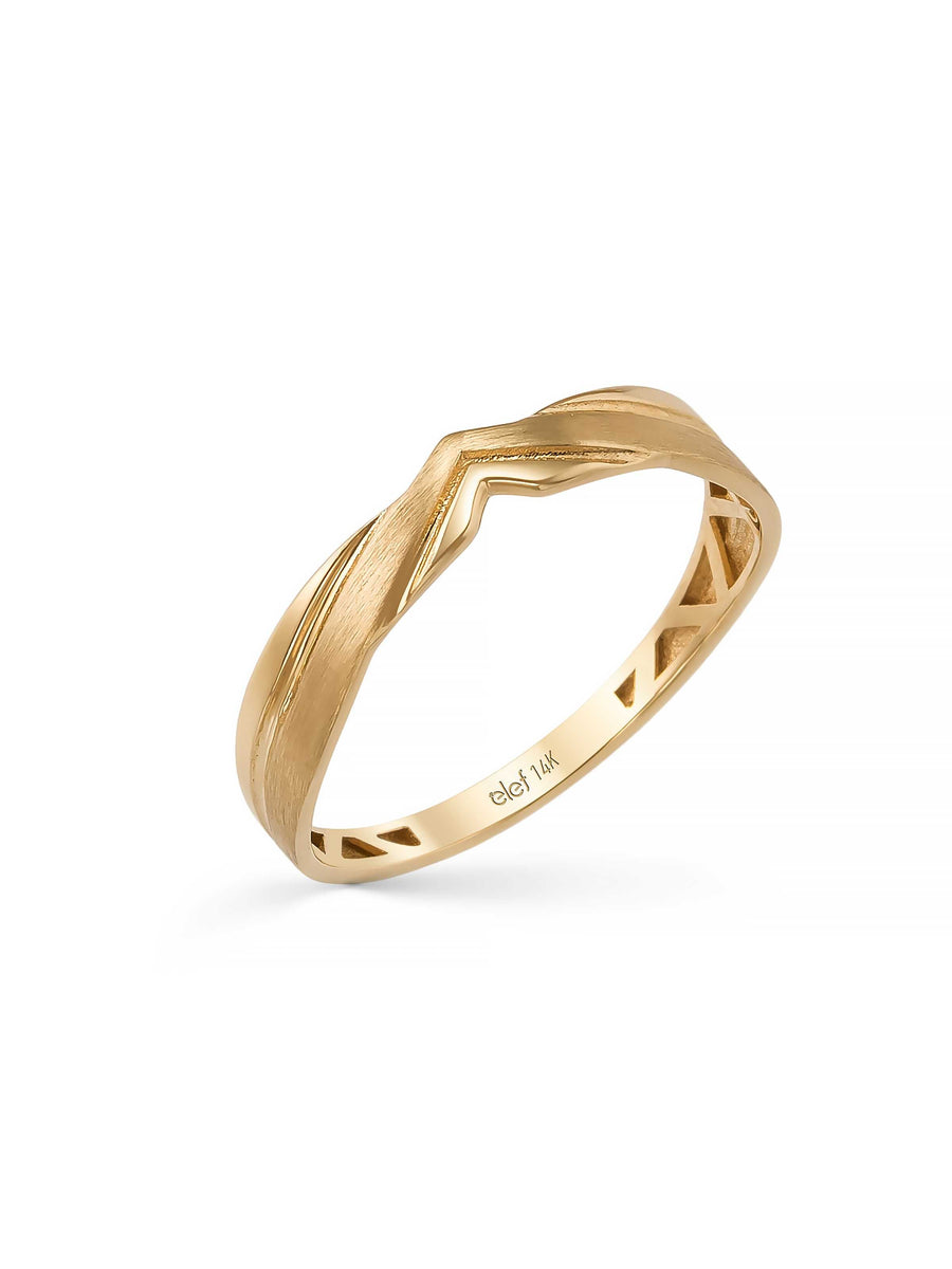 V-Shaped Minimal Ring in 14K Gold