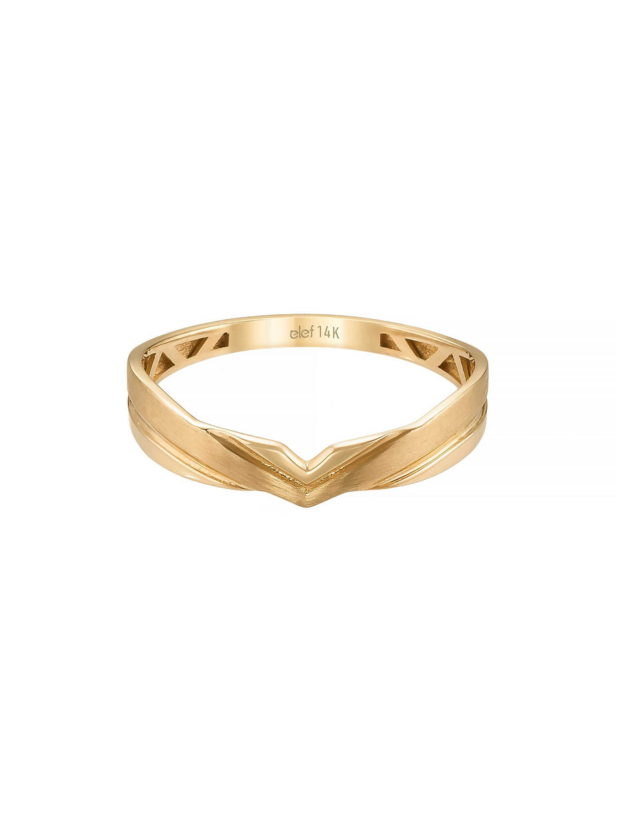 V-Shaped Minimal Ring in 14K Gold