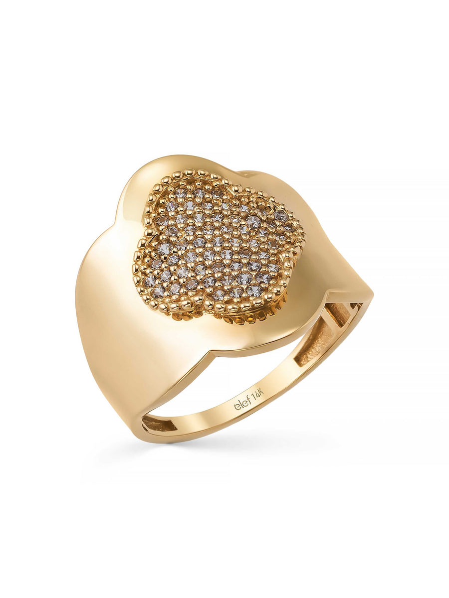 Vintaj Esintili Fileto Stone Ring in 14K Gold