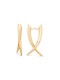 X Form Domed Earrings in 14K Gold by Elef Jewelry