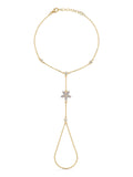 Yasemin Minimal Zircon Stone Hand Chain in 14K Gold by Elef Jewelry