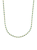 Green Cylinder Beaded Necklace in 14K Gold by Elef Jewelry