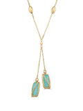 Green Stone Necklace in 14K Gold by Elef Jewelry