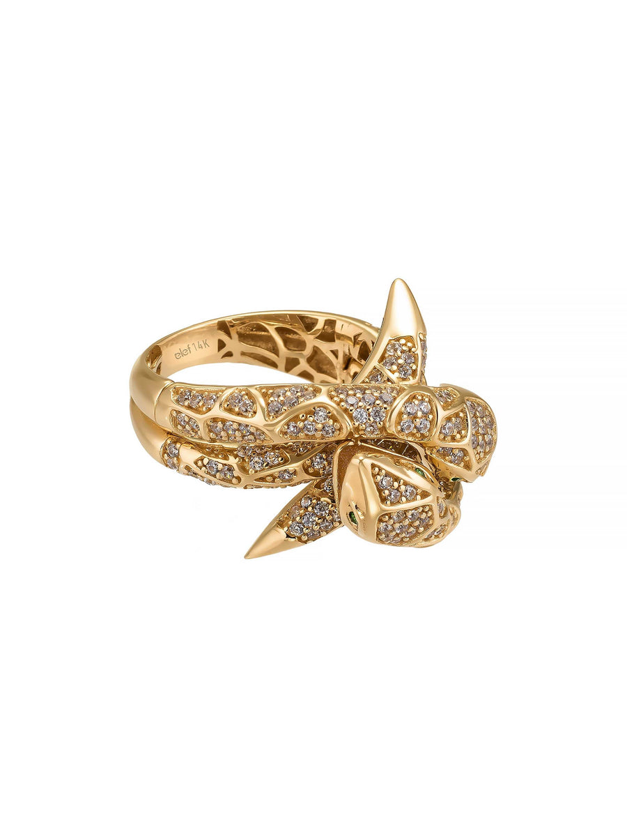 Snake Stone Ring in 14K Gold