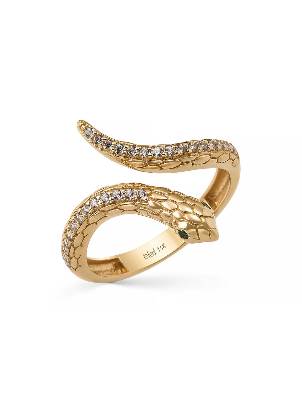 Snake Stone Ring in 14K Gold by Elef Jewelry