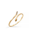 Snake Form Stone Accents Ring in 14K Gold by Elef Jewelry