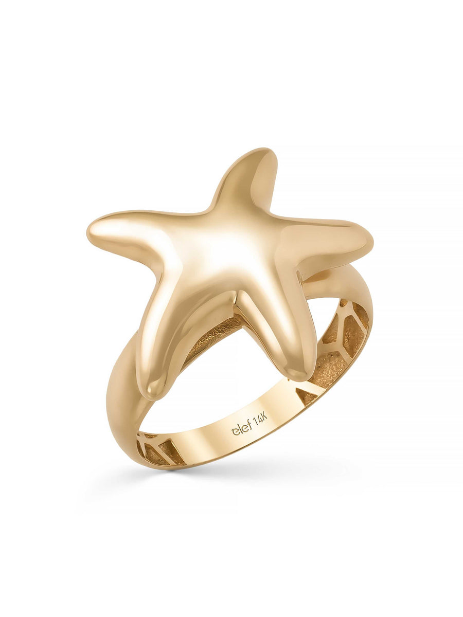 Star Fish Ring in 14K Gold