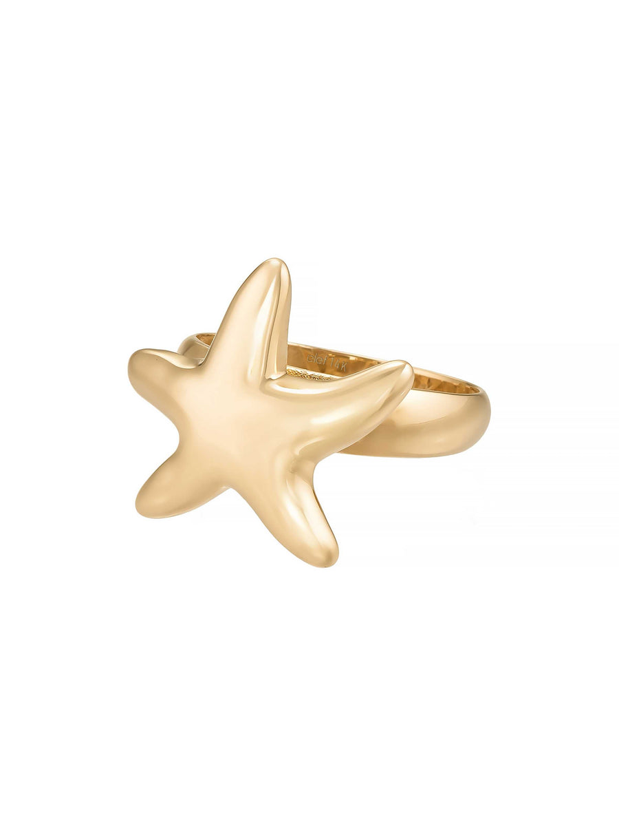 Star Fish Ring in 14K Gold