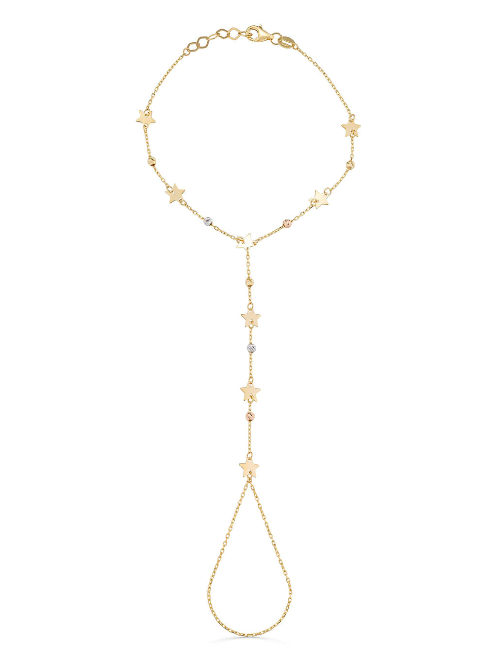 Star Dorika Bead Hand Chain in 14K Gold by Elef Jewelry