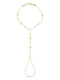 Star Dorika Bead Hand Chain in 14K Gold by Elef Jewelry