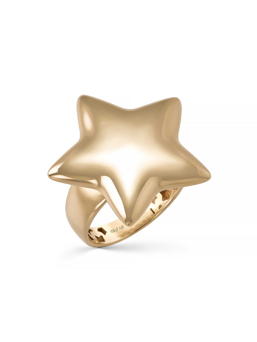 Star Form Ring in 14K Gold