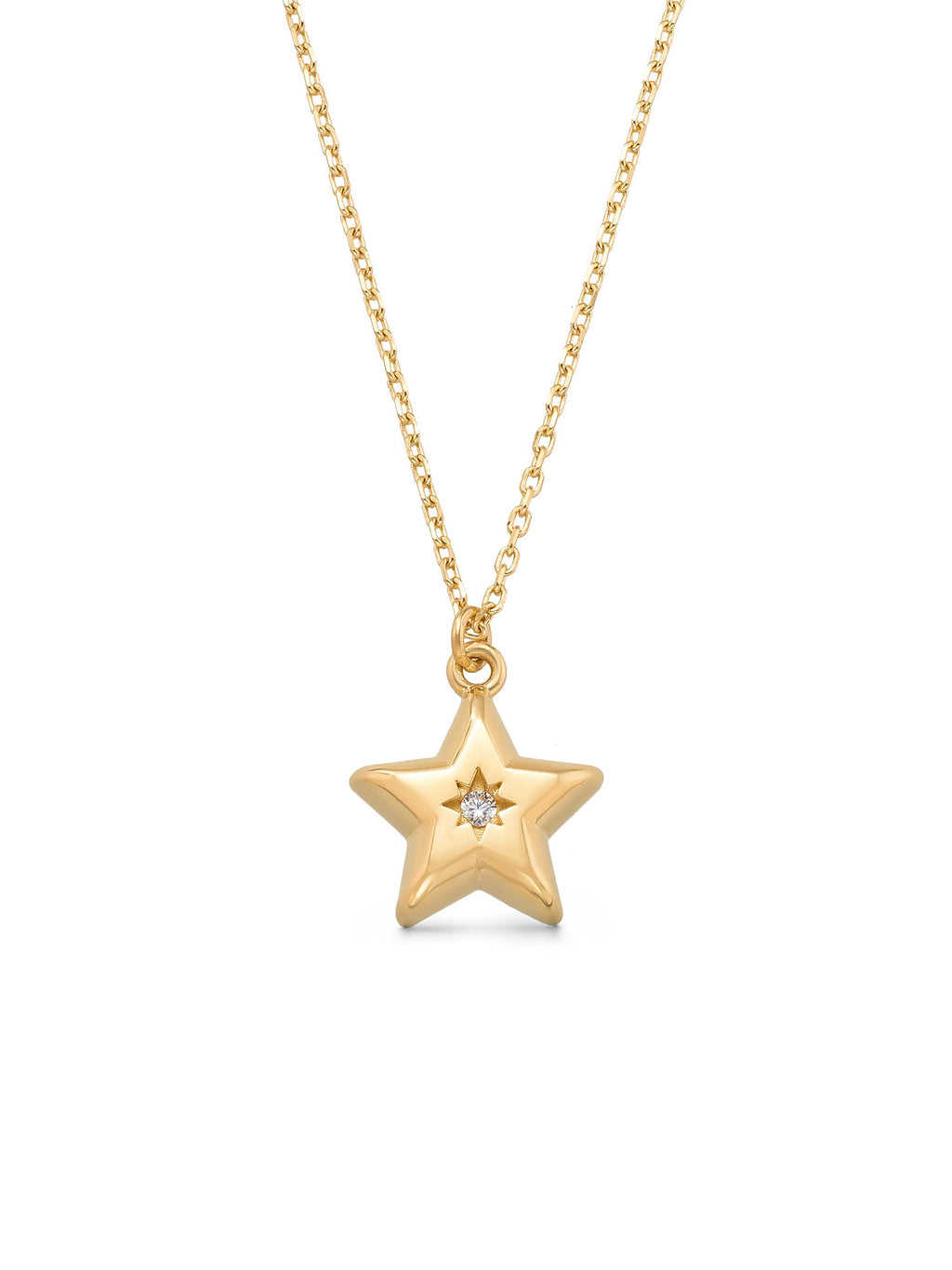 Star Form Stone Kuzey Star Necklace in 14K Gold by Elef Jewelry