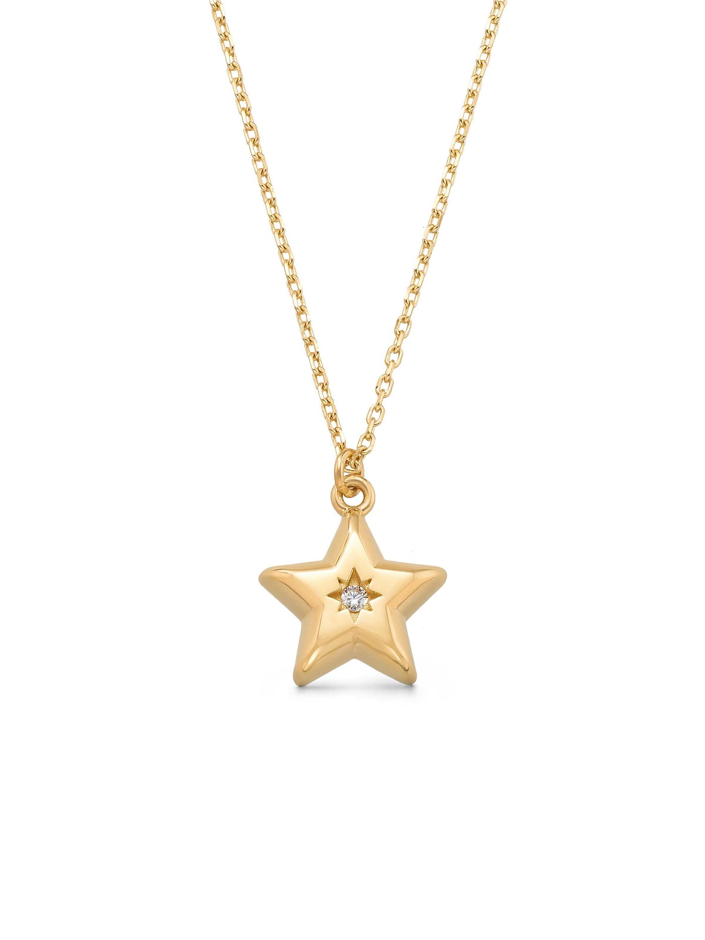 Star Form Stone Kuzey Star Necklace in 14K Gold by Elef Jewelry