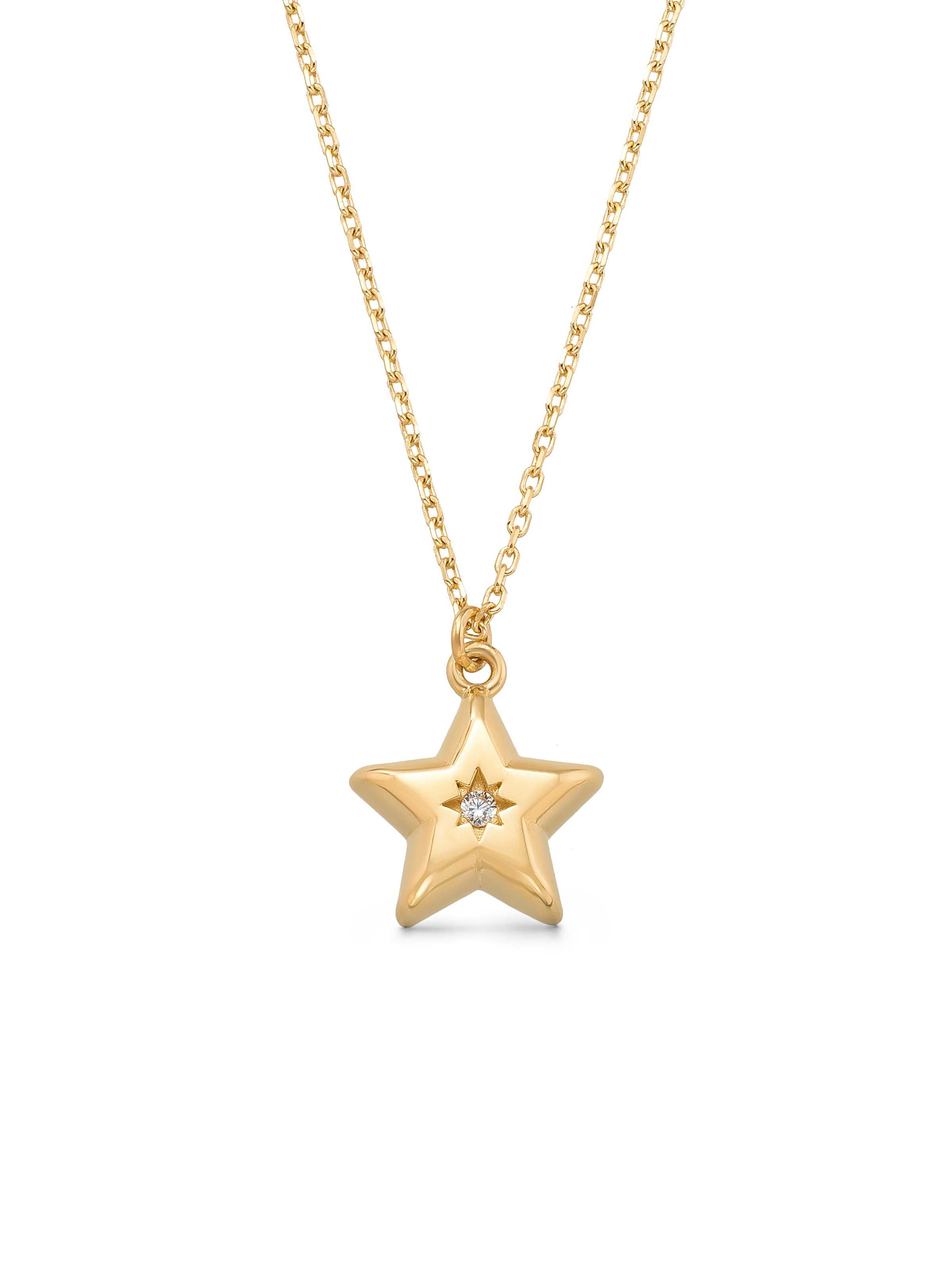 Star Form Stone Kuzey Star Necklace in 14K Gold by Elef Jewelry