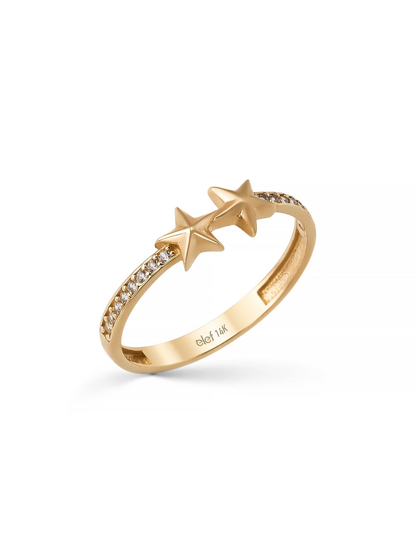 Star Motif Stone-Set Ring in 14K Gold by Elef Jewelry
