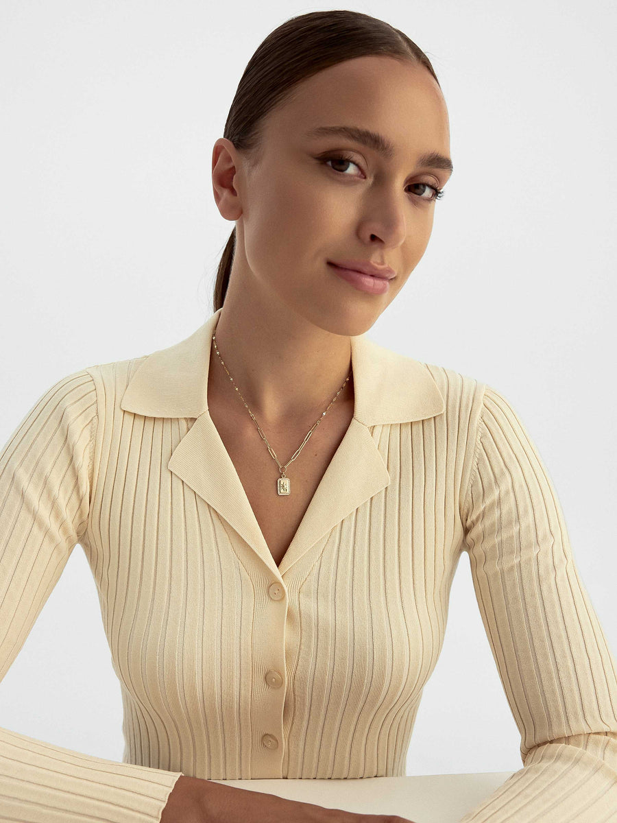 Star Plate Stone Necklace in 14K Gold