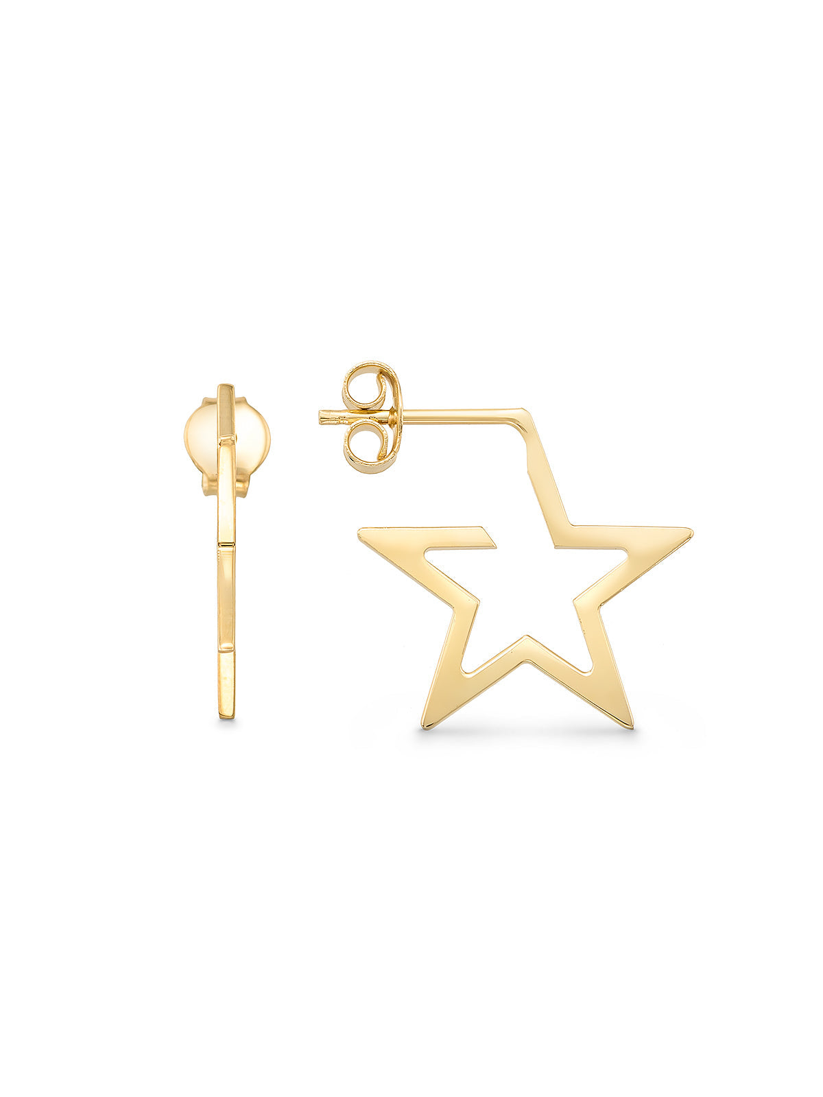 Star Siluetli Earrings in 14K Gold by Elef Jewelry