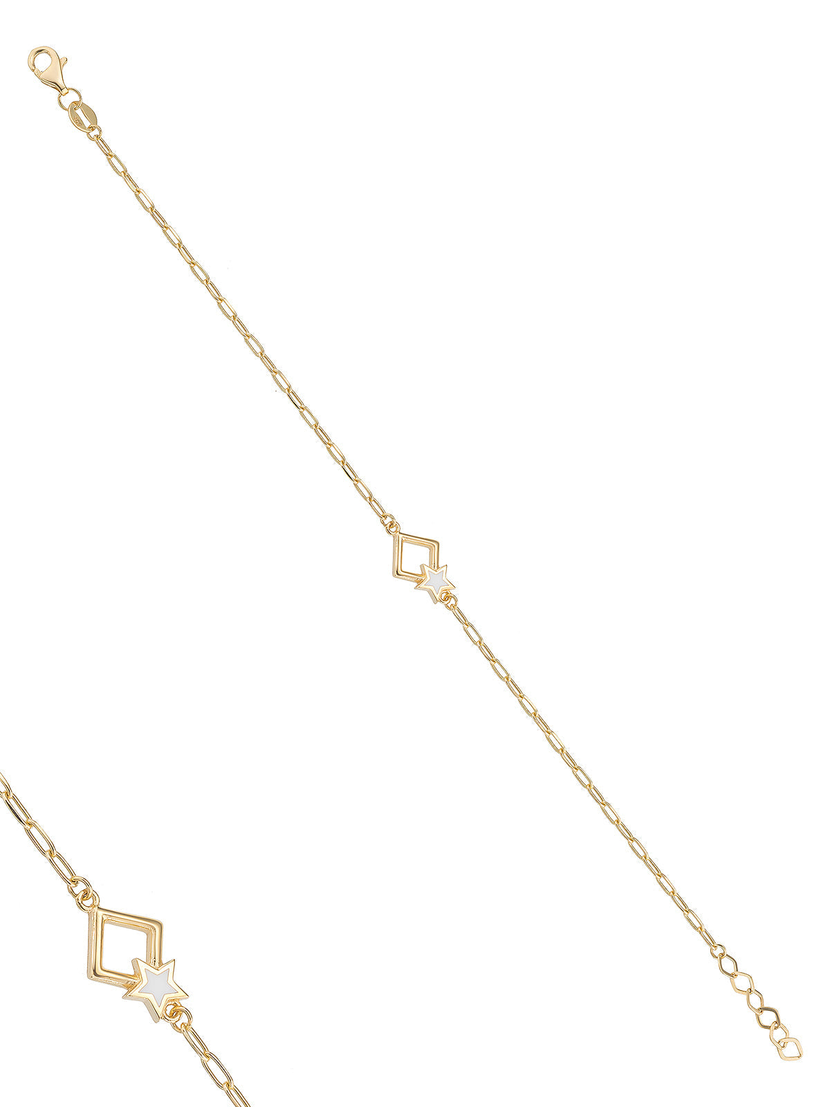 Star & Geometric Form Bracelet in 14K Gold by Elef Jewelry