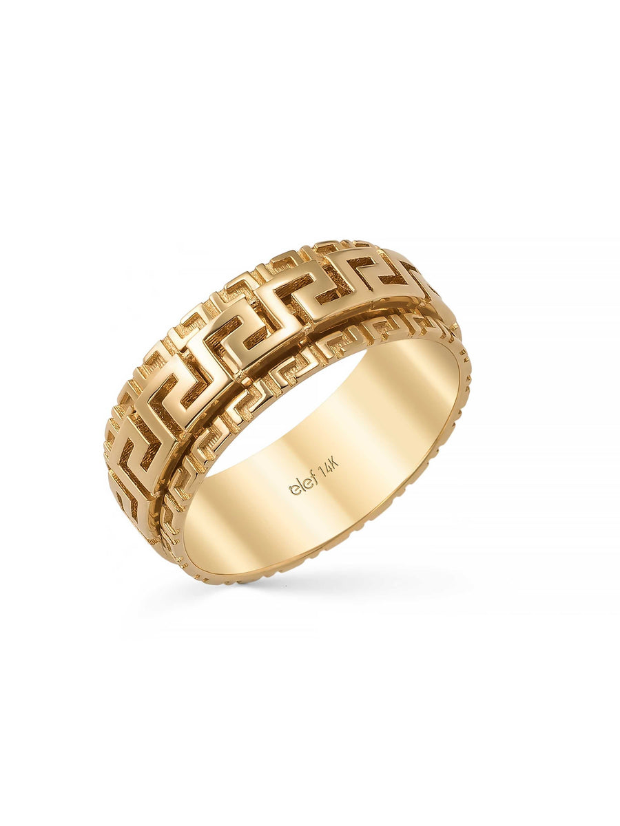 Greek Motif Classic Ring in 14K Gold