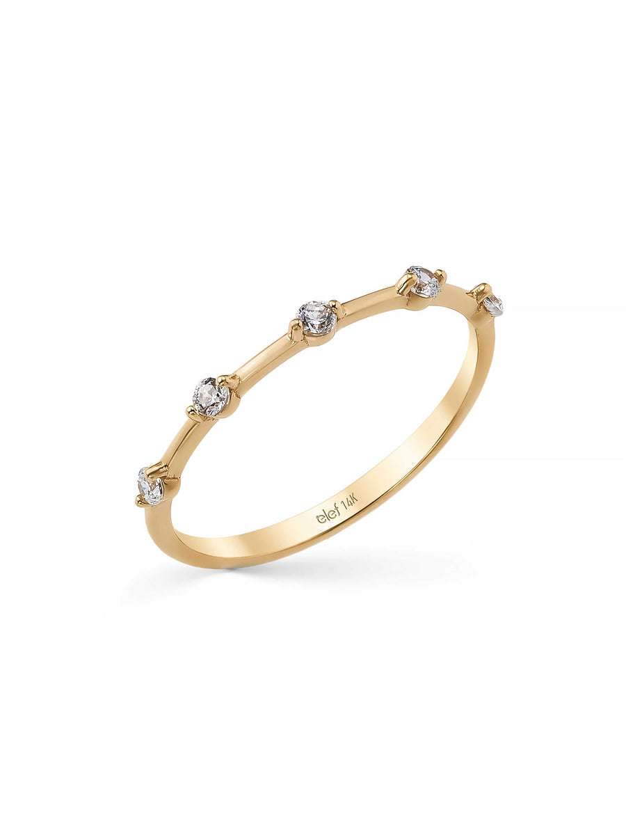 Round Five-Stone Minimal Ring in 14K Gold