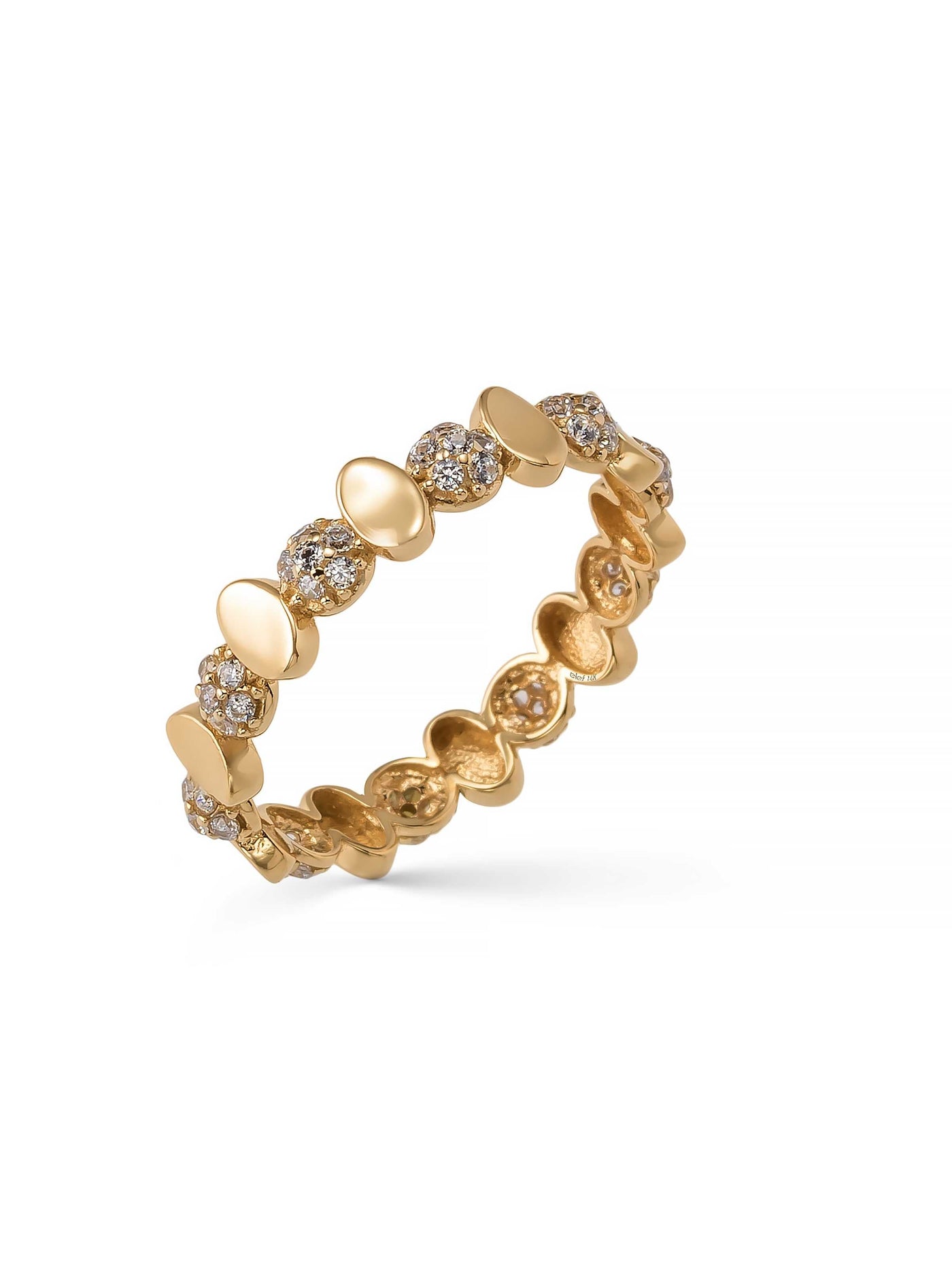 Round Motif Row Ring in 14K Gold by Elef Jewelry