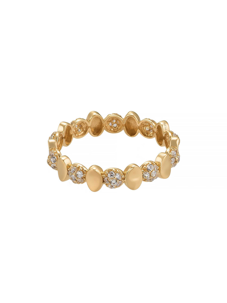 Round Motif Row Ring in 14K Gold