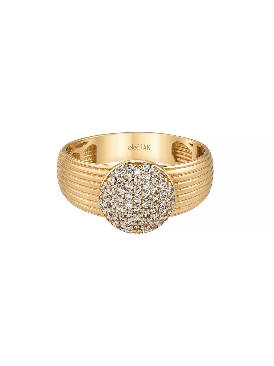 Round Diamond-Inspired Ring in 14K Gold