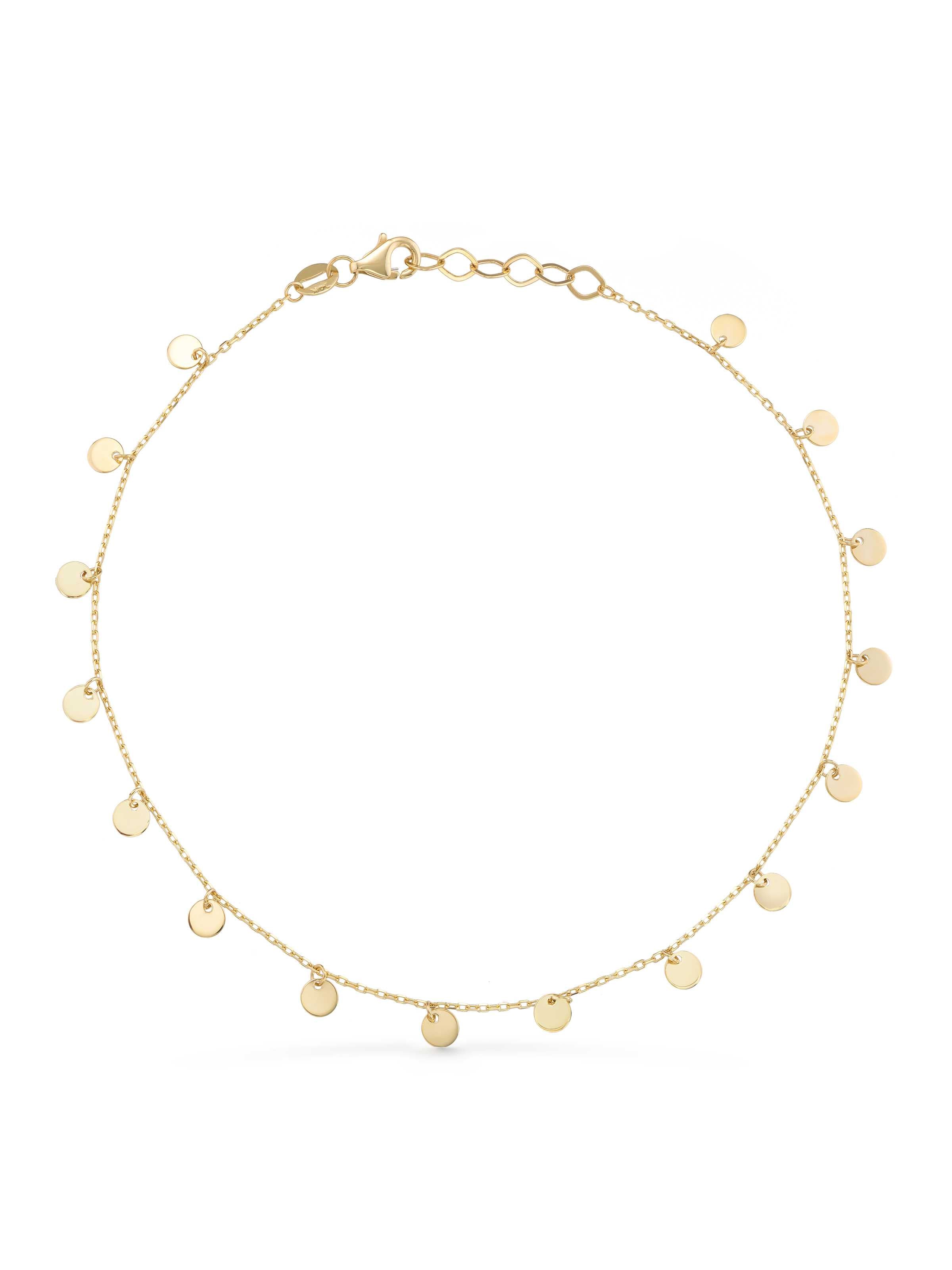 Round Disc Anklet in 14K Gold by Elef Jewelry