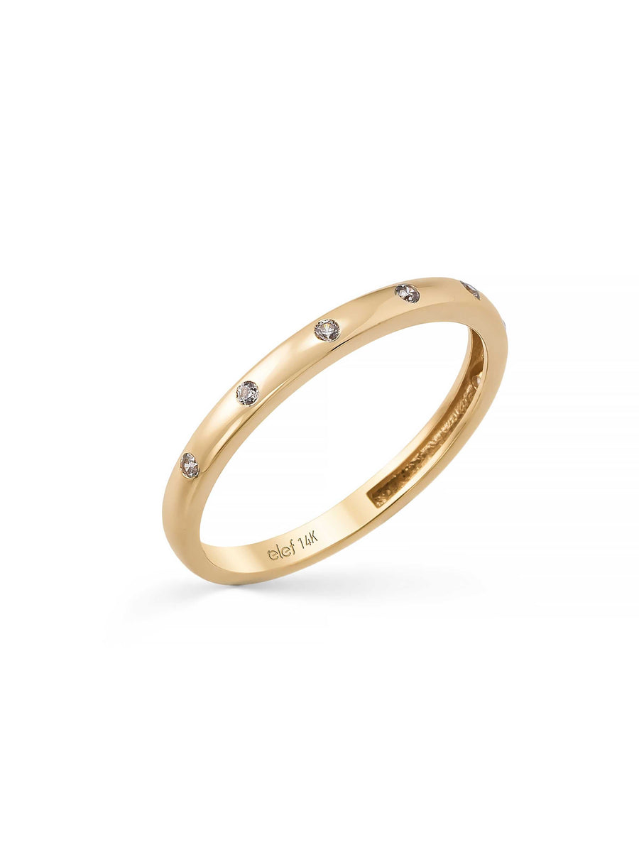Round Stone-Set Minimal Ring in 14K Gold