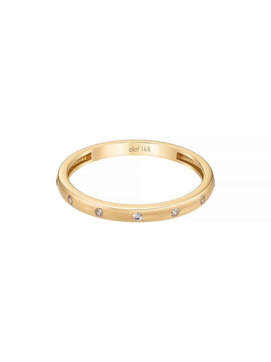 Round Stone-Set Minimal Ring in 14K Gold
