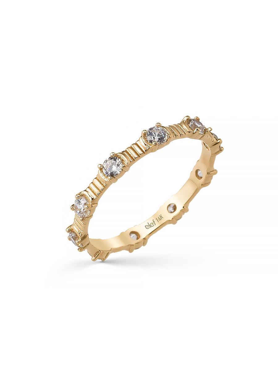 Round Stone-Set Ring in 14K Gold