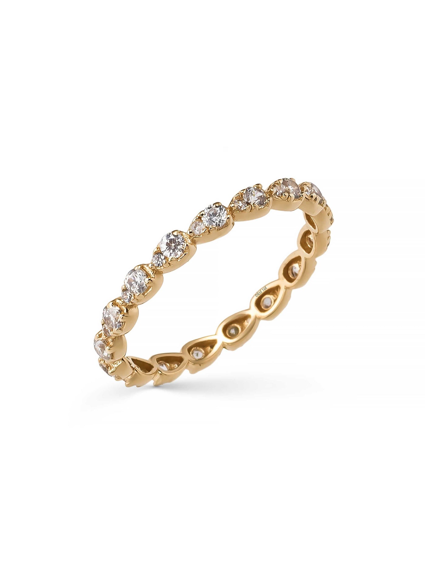 Round-Cut Stone Eternity Ring in 14K Gold by Elef Jewelry