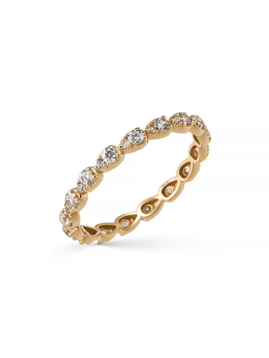Round-Cut Stone Eternity Ring in 14K Gold