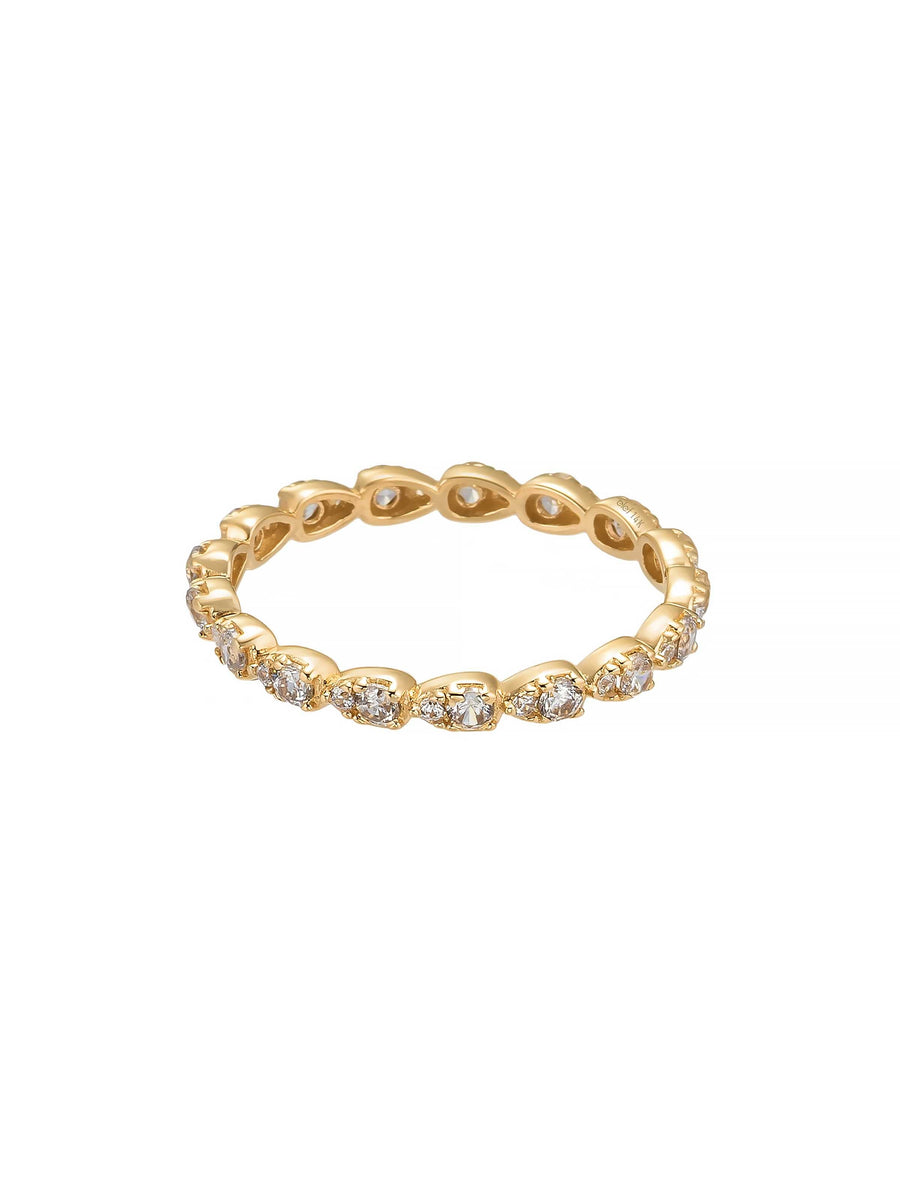 Round-Cut Stone Eternity Ring in 14K Gold