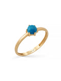 Round Turquoise Stone Minimal Ring in 14K Gold by Elef Jewelry