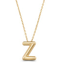 Letter Z Classic Initial Necklace in 14K Gold by Elef Jewelry