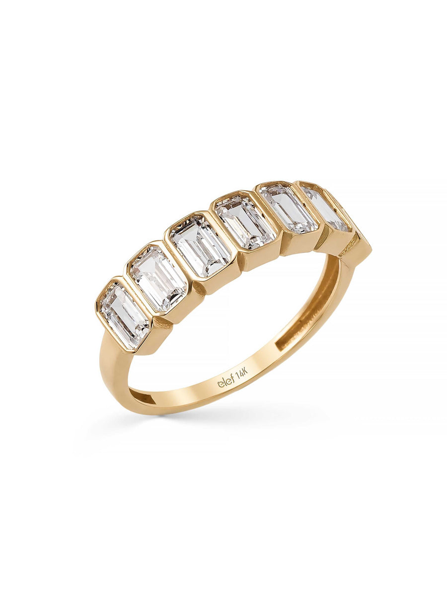 Baguette Stone-Set Ring in 14K Gold