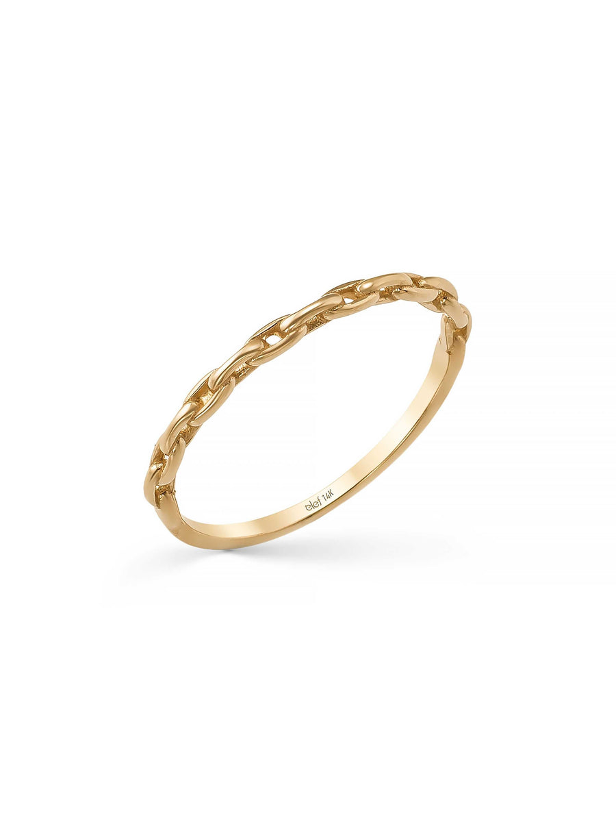 Chain Form Minimal Ring in 14K Gold