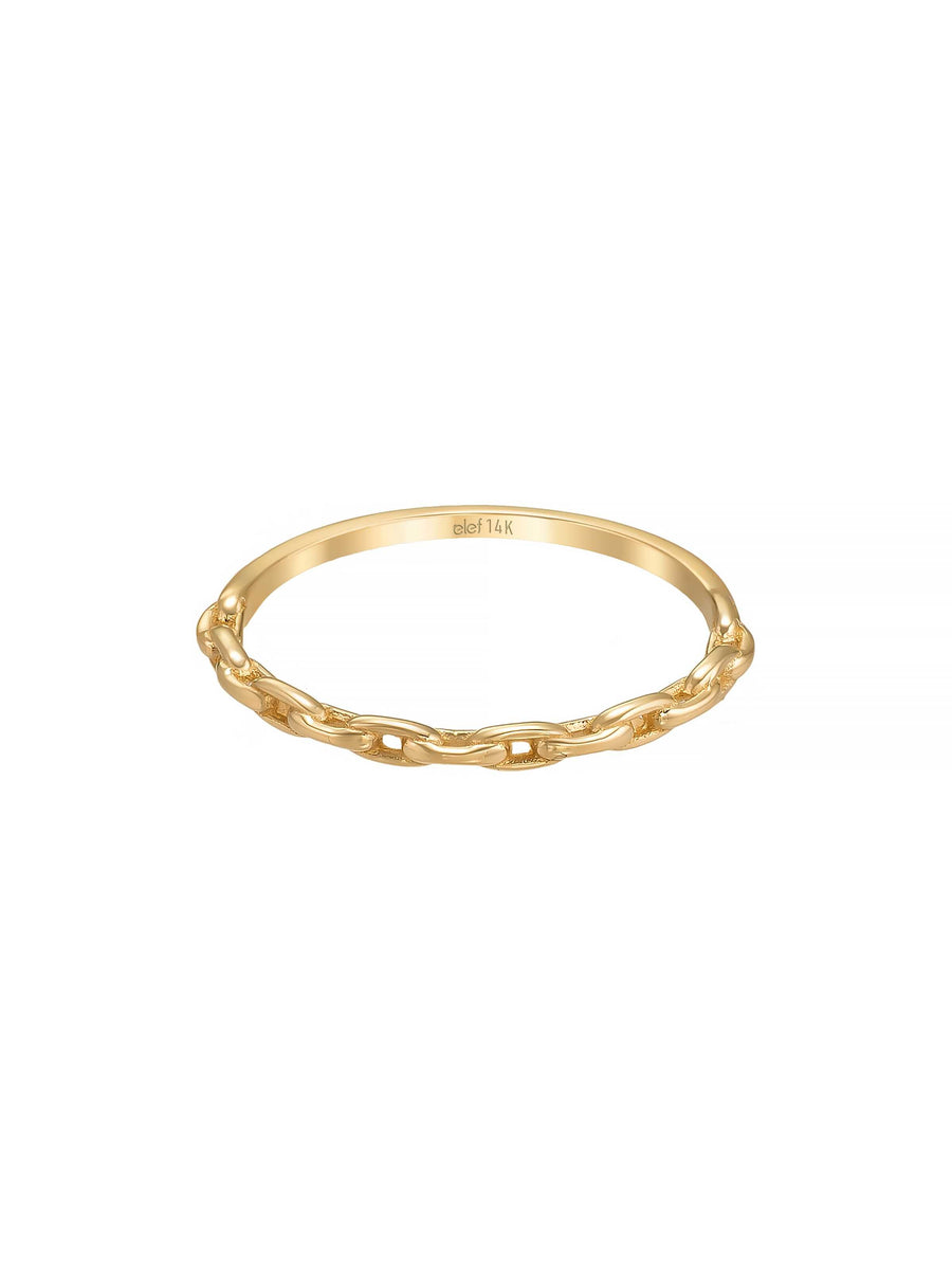 Chain Form Minimal Ring in 14K Gold