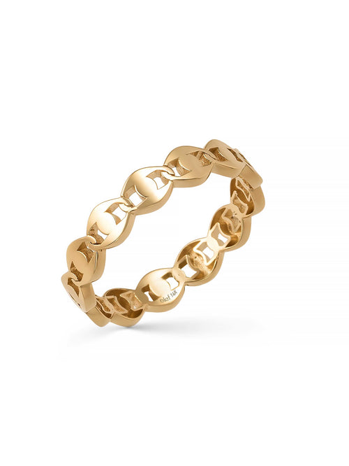 Chain Form Ring in 14K Gold by Elef Jewelry