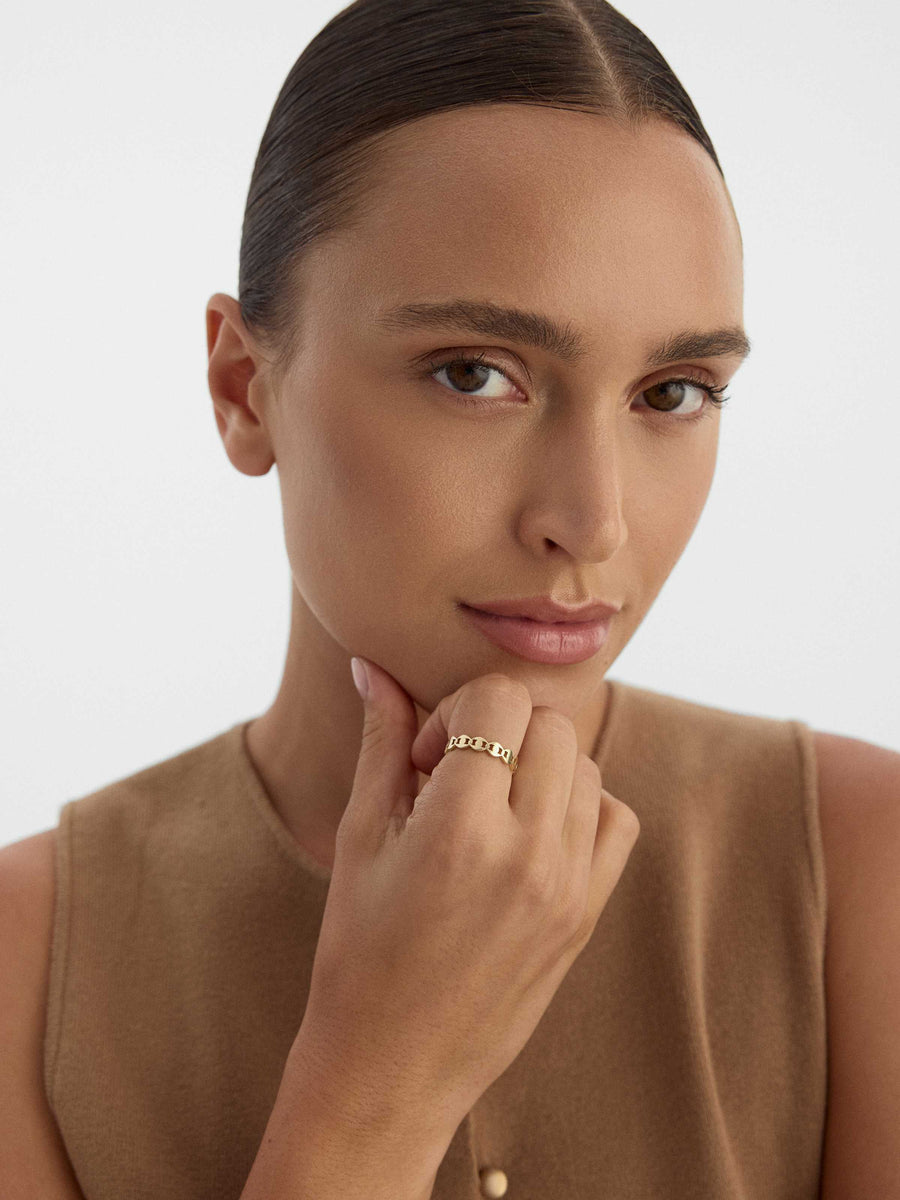 Chain Form Ring in 14K Gold