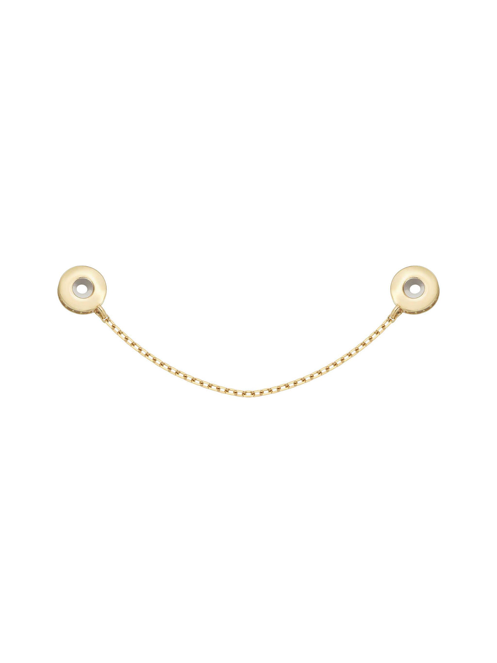 Zircon Stone Charm Safety Chain in 14K Gold by Elef Jewelry