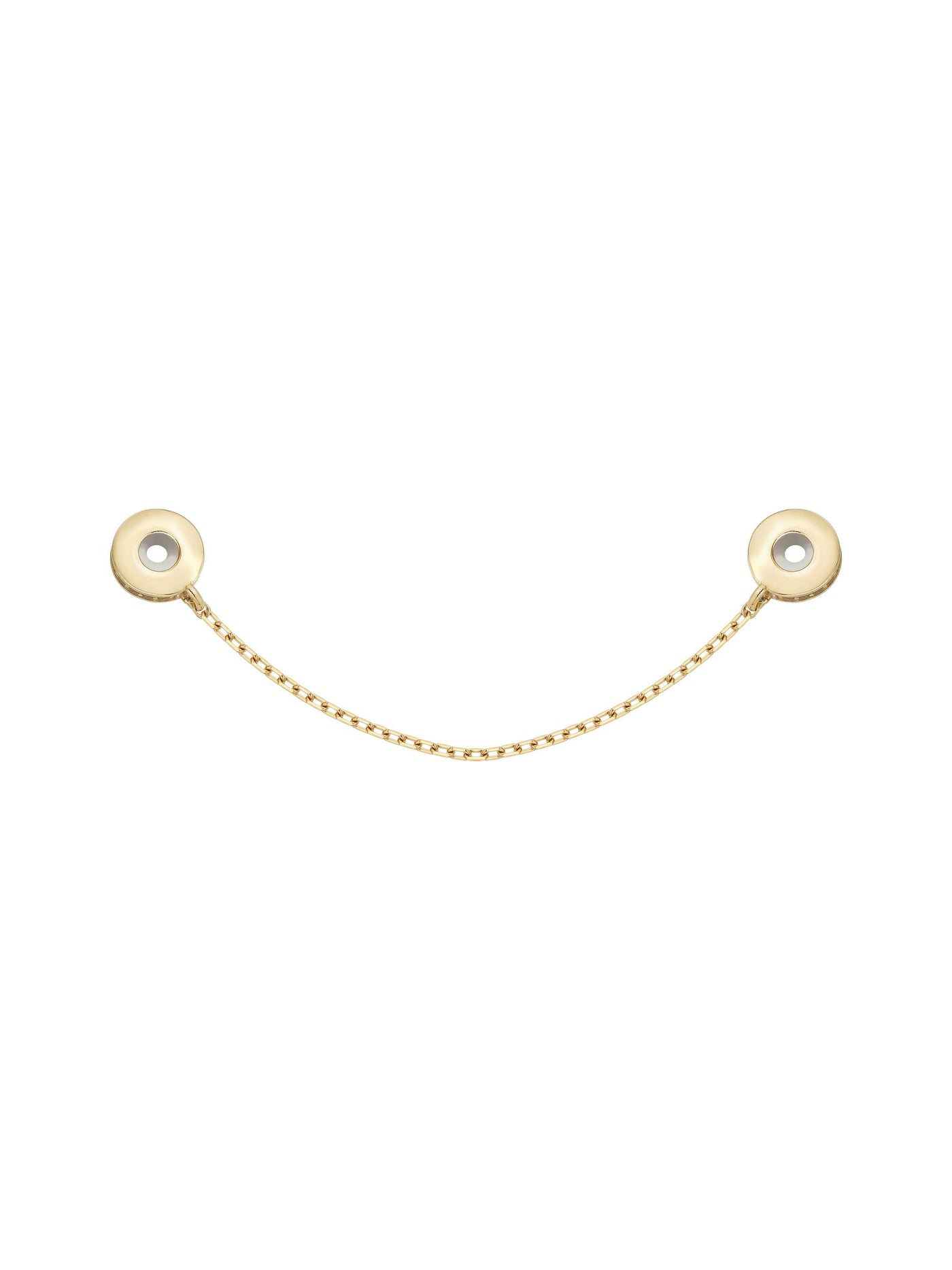 Zircon Stone Charm Safety Chain in 14K Gold by Elef Jewelry