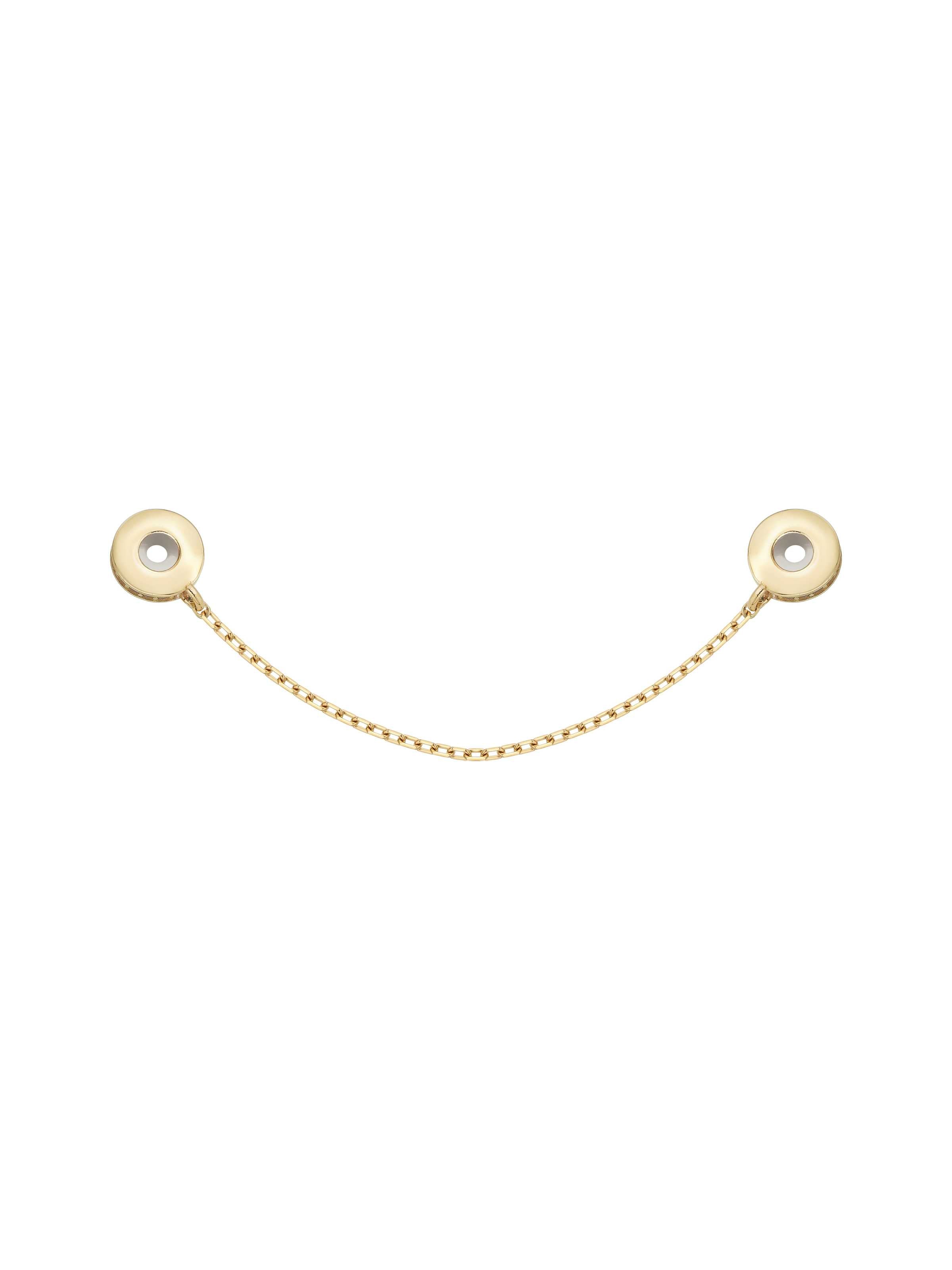Zircon Stone Charm Safety Chain in 14K Gold by Elef Jewelry
